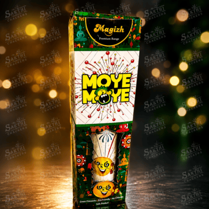 MOYE MOYE Premium Range fireworks product by Magizh, featuring colorful fountain fireworks packaging with bright festive design and premium quality effects.